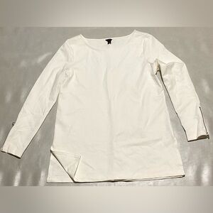 Ann Taylor White Long Sleeve Tunic